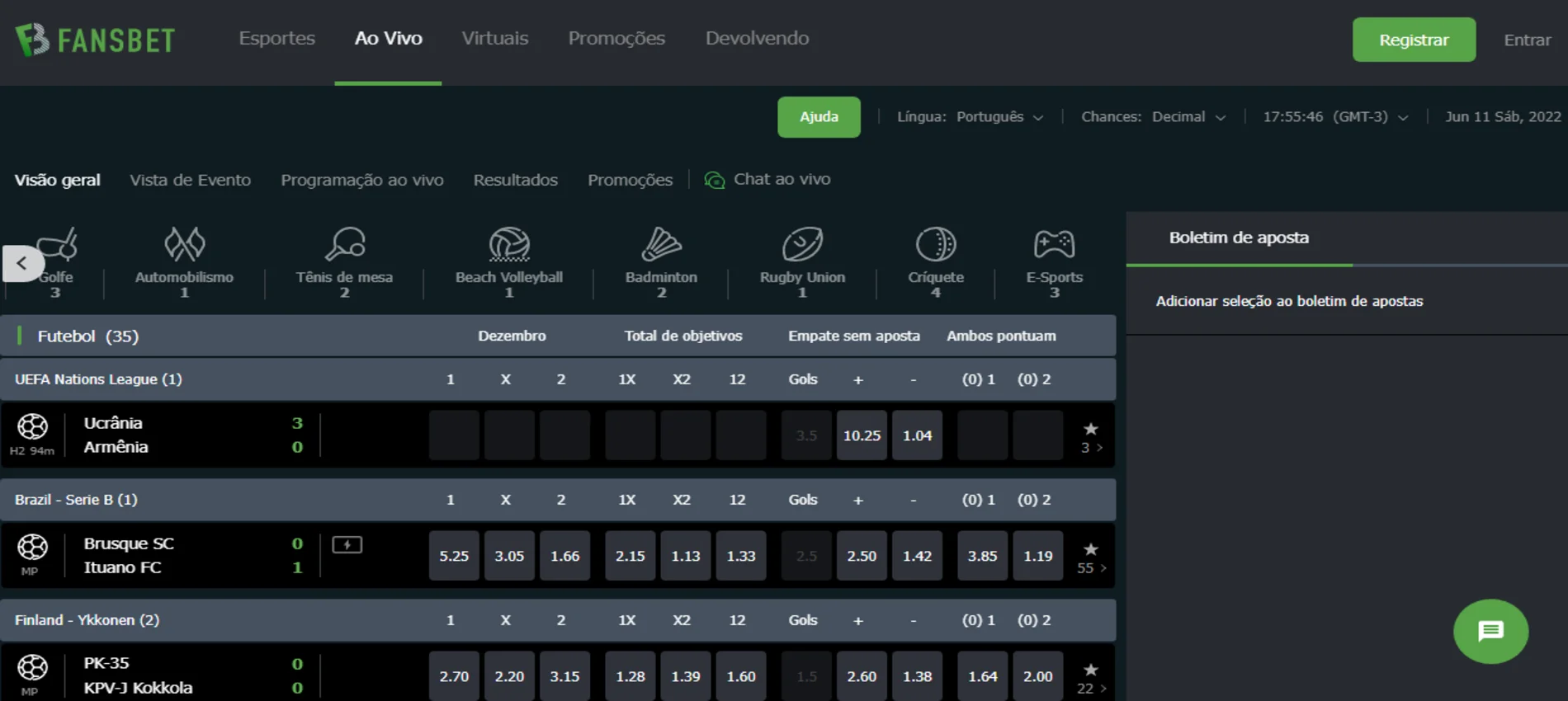 fansbet ao vivo