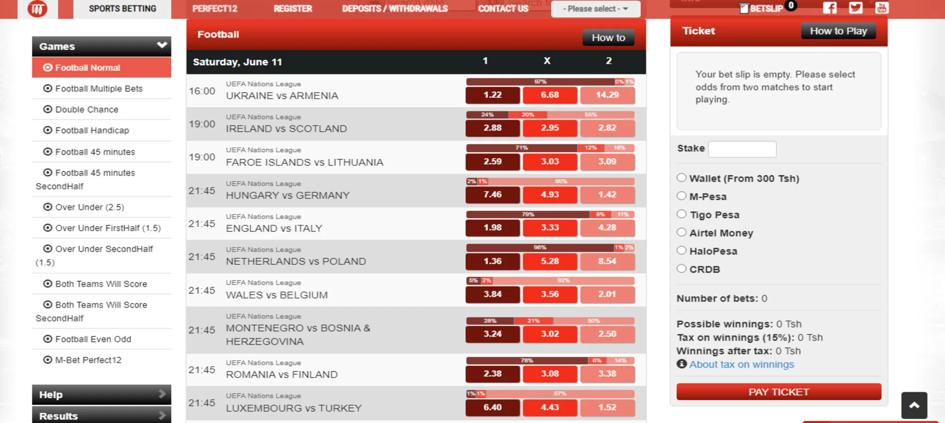 mbet futebol