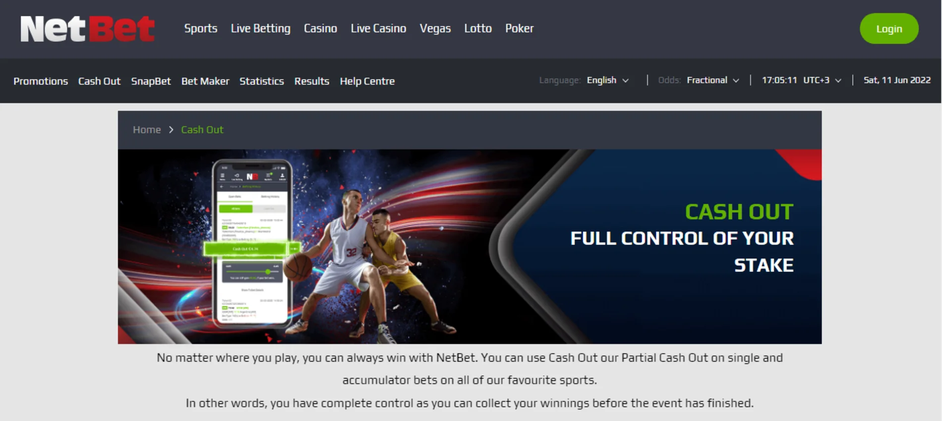 netbet cashout