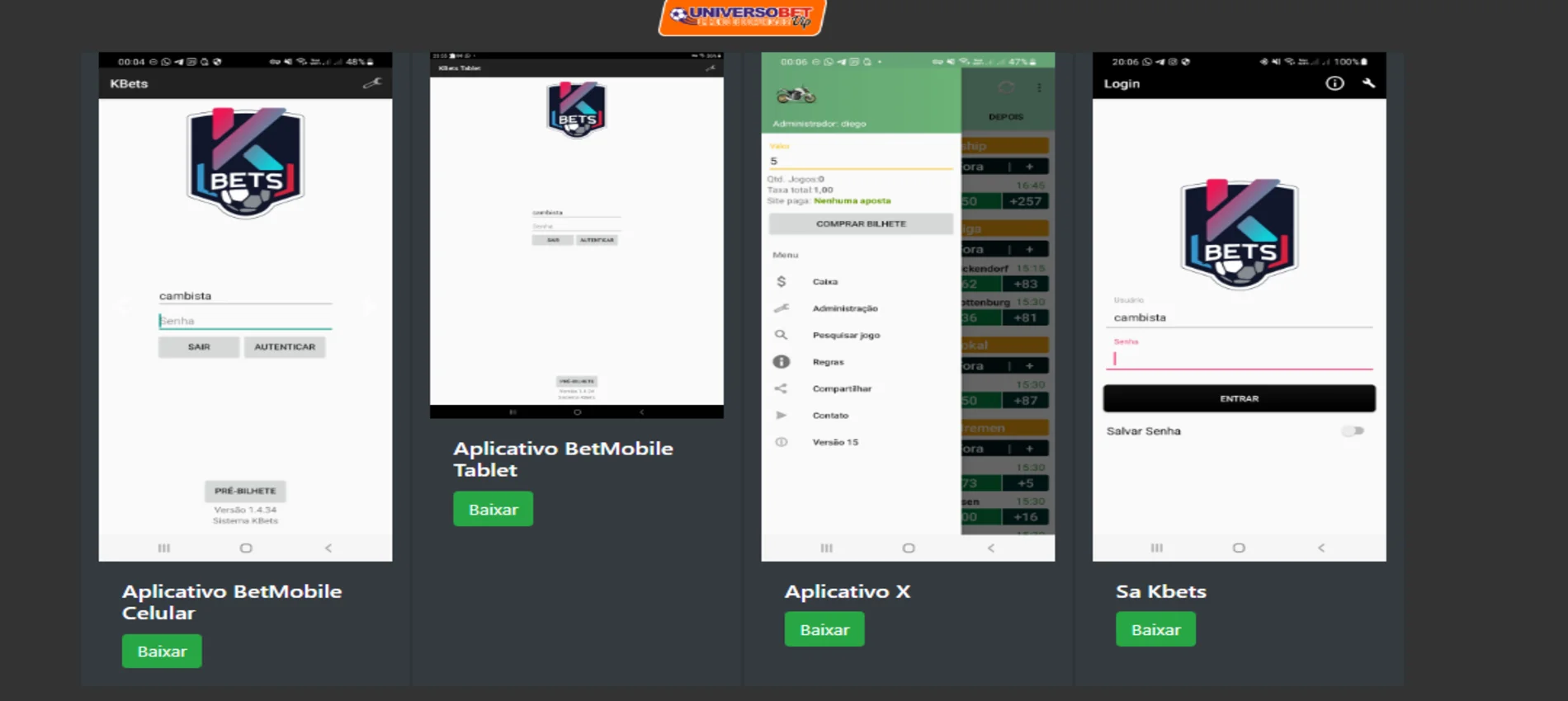 universobet applicativos